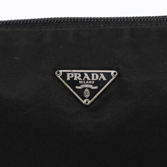 PRADA Accessory Pouch Nylon Black Silver Auth - Picture 10 of 16